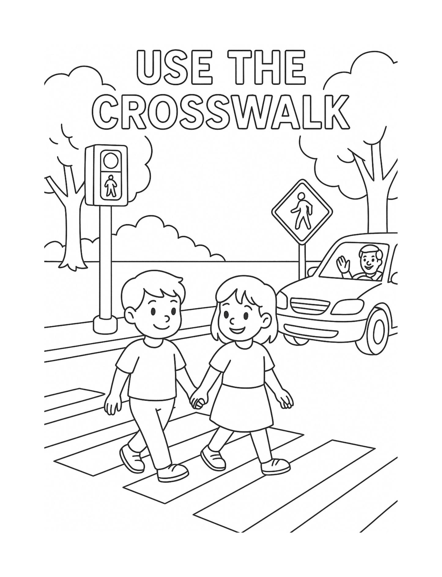 Street Safety Coloring Book for Kids
