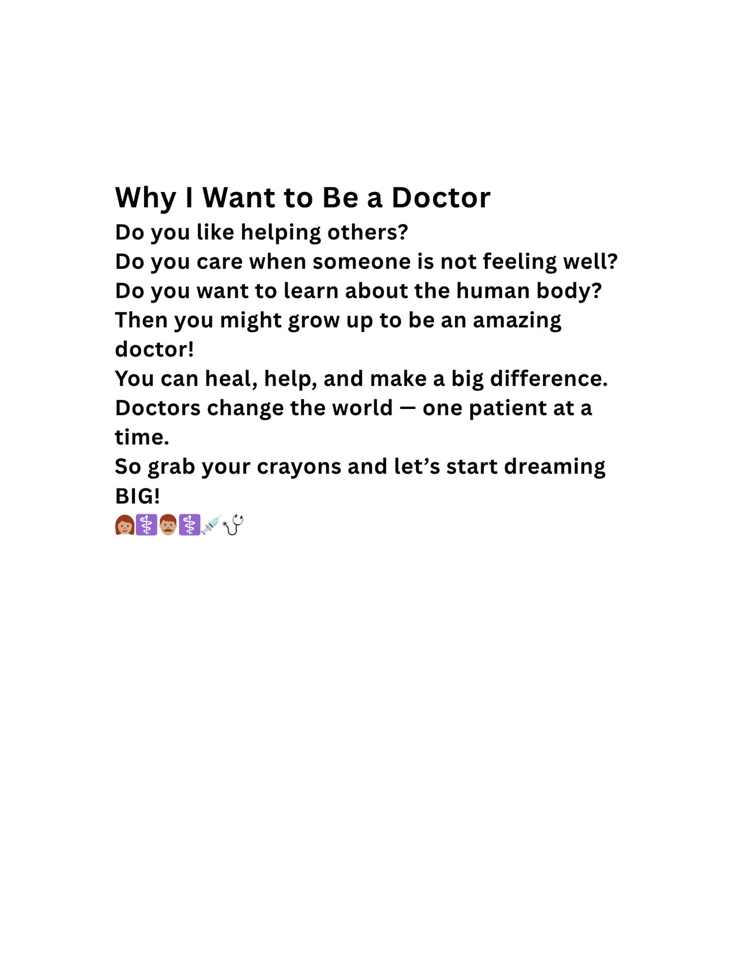 🩺 When I Grow Up, I Want to Be a Doctor – Coloring & Learning Fun!